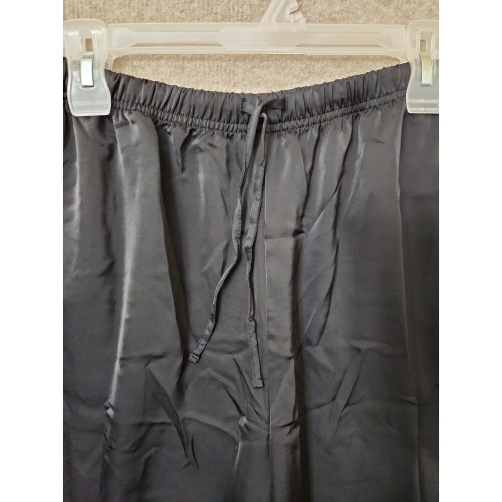 Old Navy Satin Track Pants Womens M Tall Black White Stripes Lightweight NEW - Picture 6 of 11